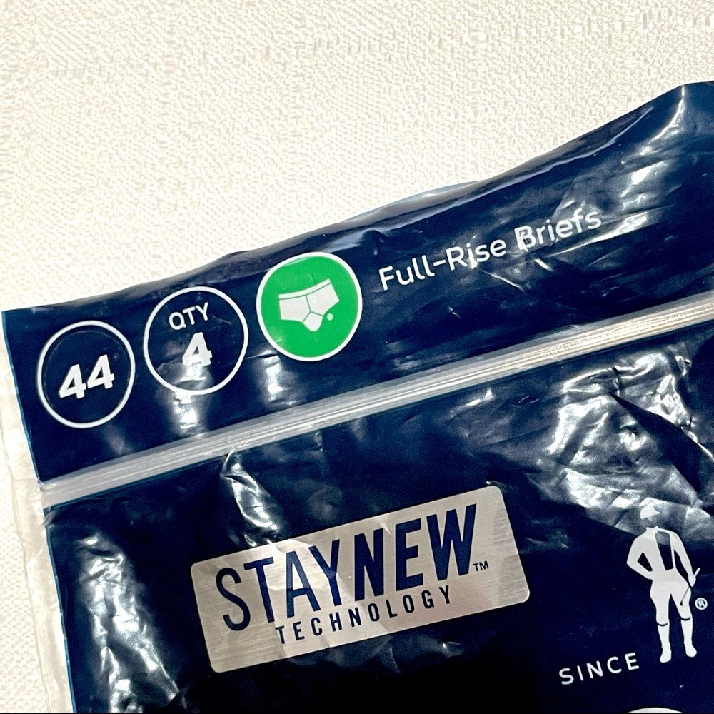 Jockey StayNew Men’s Classic Briefs Cotton Full Rise 4 Pack Size 44 Open Package - Picture 5 of 16